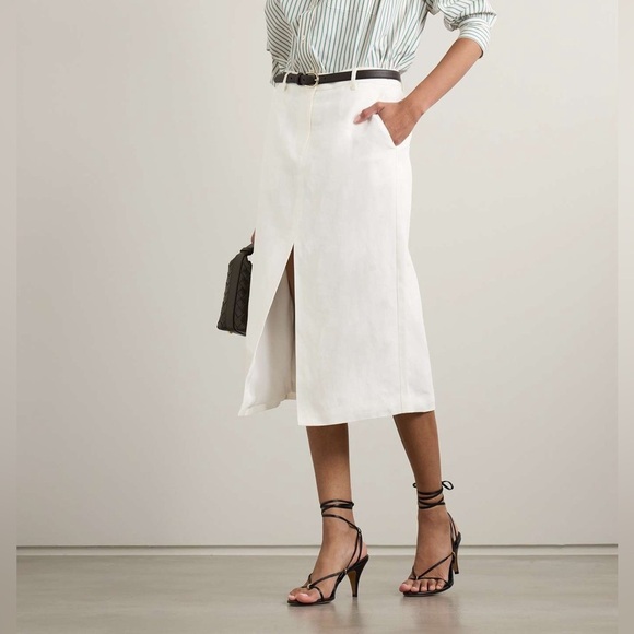 Theory Denim H-Line White Midi-Skirt Size 30 (8-10) - Picture 1 of 15